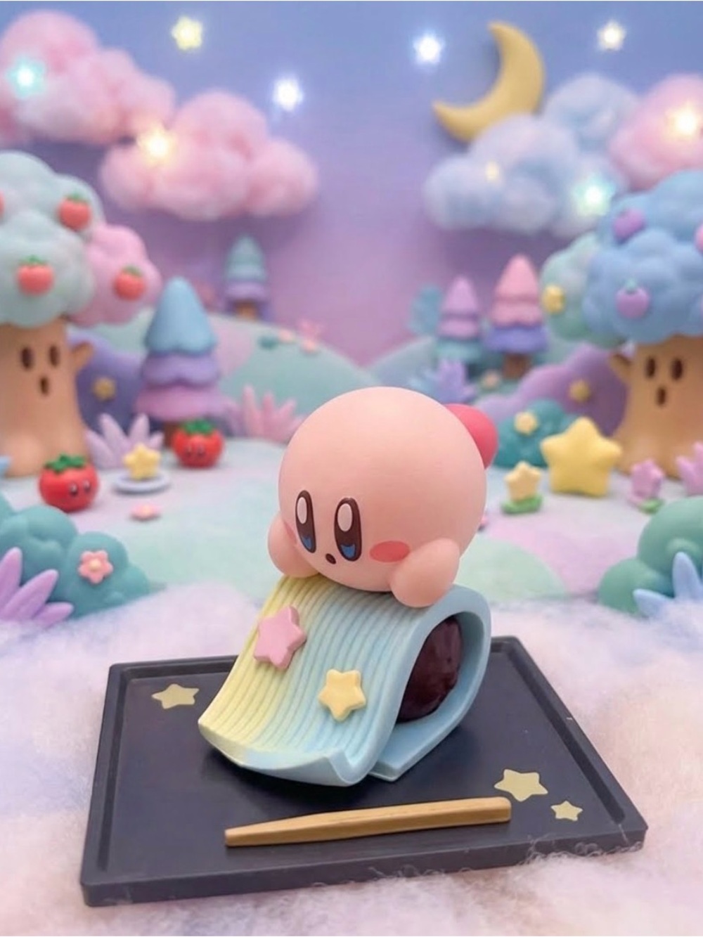 Kirby Pink Figure with Rainbow Scroll Playset